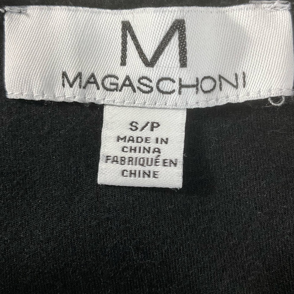 Magaschoni Black Stretch Tie Waist Midi Dress Size Medium - Picture 12 of 14